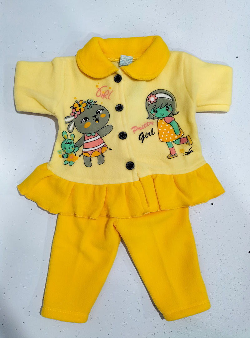 Baby Girls Frock & Pajama Set | Yellow