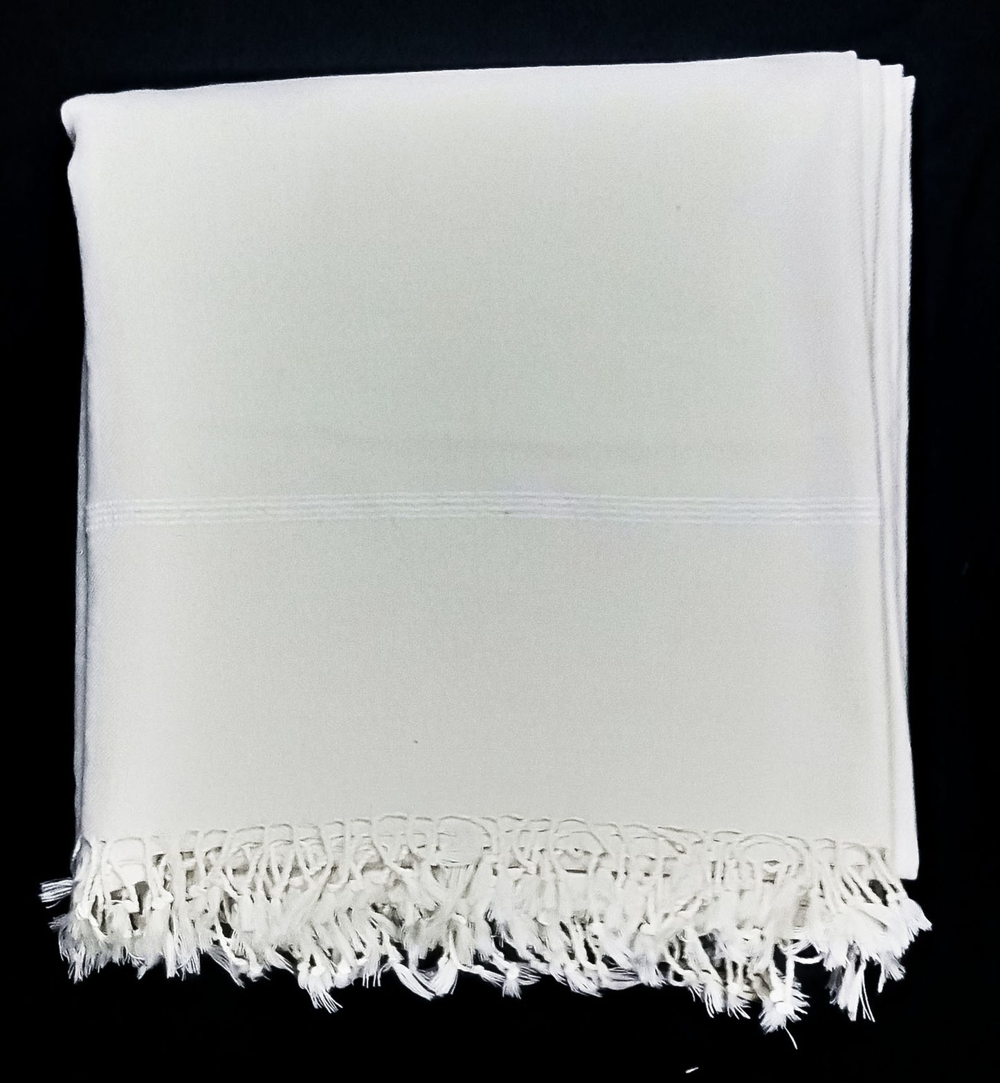 Premium Quality Handmade White Plane Woolen Shawl