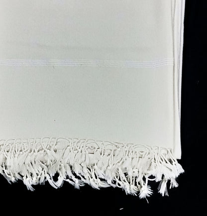 Premium Quality Handmade White Plane Woolen Shawl